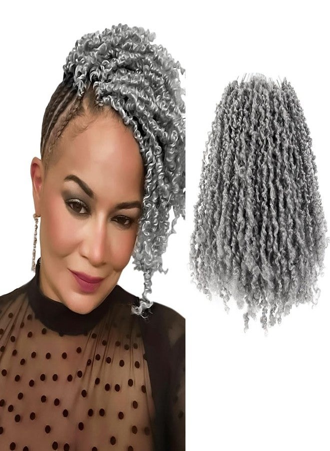 شعر كروشيه يانكي تويست من أوسونتريس بطول 8 بوصات، 10 عبوات، ضفائر يانكي باشون قصيرة حلقية مسبقًا (200 خصلة، رمادي) - Image 1